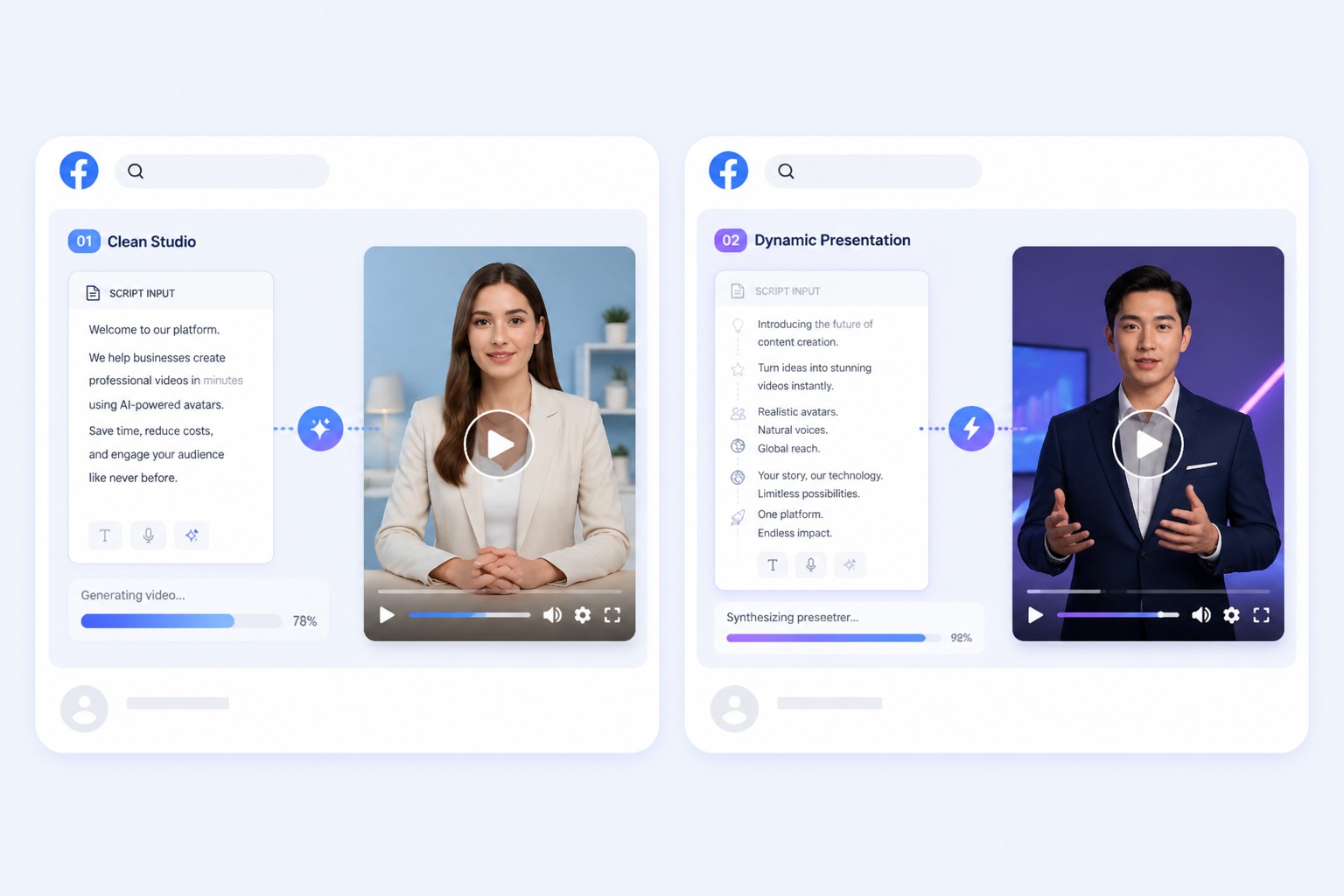 Script transformed into a marketing spokesperson video
