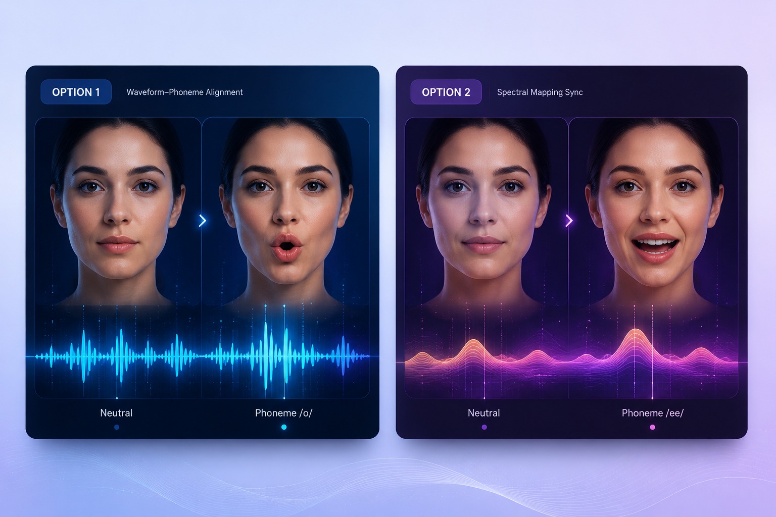 Close portrait preview showing AI lip sync matched to a song waveform