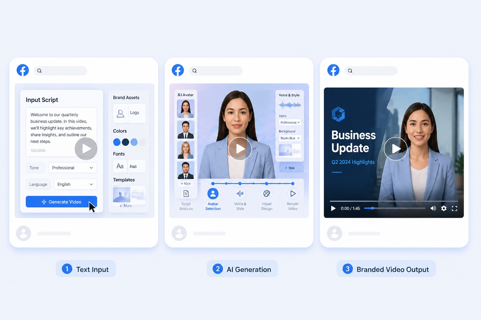 AI spokesperson workflow for repeatable business messaging